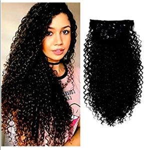 BHF Organic Fiber 7piece Curly Clip On Extensions